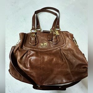 Coach Brown Leather Tote Bag